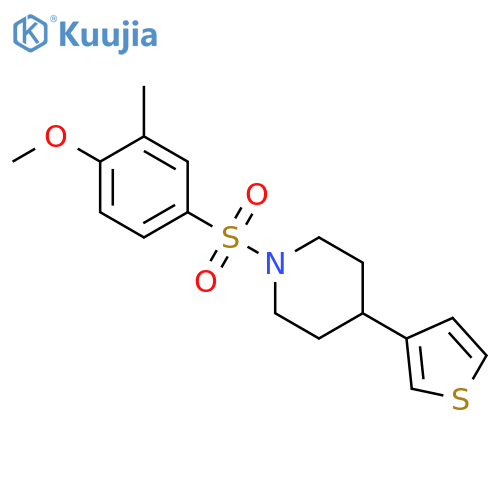 1-(4-methoxy-3-methylbenzenesulfonyl)-4-(thiophen-3-yl)piperidine structure