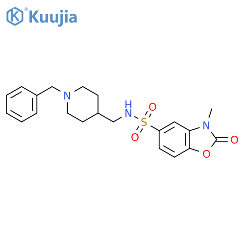 N-[(1-benzylpiperidin-4-yl)methyl]-3-methyl-2-oxo-2,3-dihydro-1,3-benzoxazole-5-sulfonamide structure
