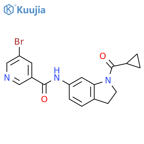 5-bromo-N-(1-cyclopropanecarbonyl-2,3-dihydro-1H-indol-6-yl)pyridine-3-carboxamide structure