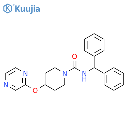 N-(diphenylmethyl)-4-(pyrazin-2-yloxy)piperidine-1-carboxamide structure