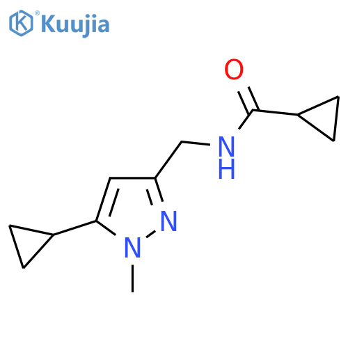 N-(5-cyclopropyl-1-methyl-1H-pyrazol-3-yl)methylcyclopropanecarboxamide structure