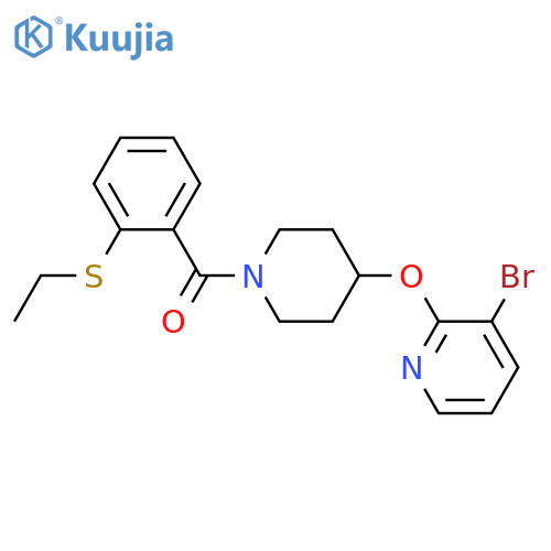 3-bromo-2-({1-[2-(ethylsulfanyl)benzoyl]piperidin-4-yl}oxy)pyridine structure