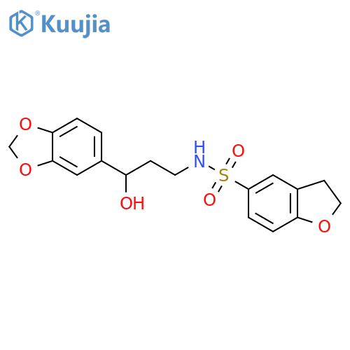 N-3-(2H-1,3-benzodioxol-5-yl)-3-hydroxypropyl-2,3-dihydro-1-benzofuran-5-sulfonamide structure