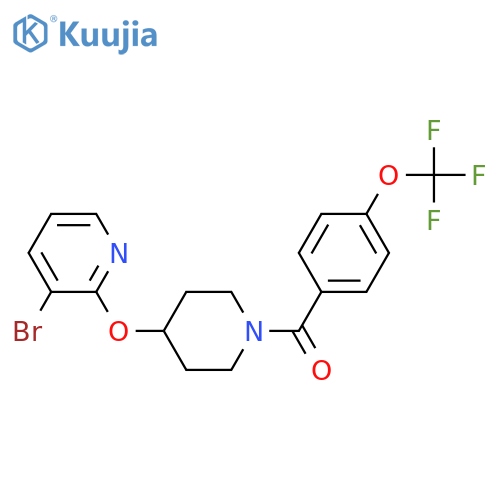 3-bromo-2-({1-[4-(trifluoromethoxy)benzoyl]piperidin-4-yl}oxy)pyridine structure