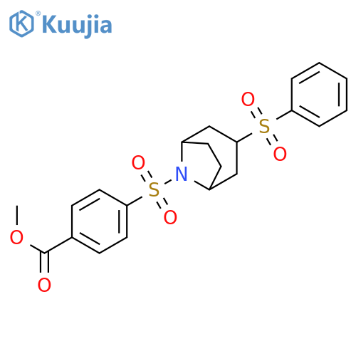 methyl 4-{3-(benzenesulfonyl)-8-azabicyclo3.2.1octan-8-ylsulfonyl}benzoate structure