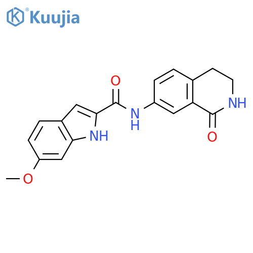6-methoxy-N-(1-oxo-1,2,3,4-tetrahydroisoquinolin-7-yl)-1H-indole-2-carboxamide structure