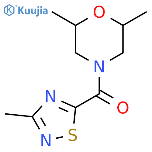 2,6-Dimethyl-4-(3-methyl-1,2,4-thiadiazole-5-carbonyl)morpholine structure