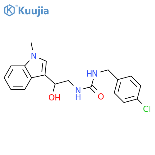 1-(4-chlorophenyl)methyl-3-2-hydroxy-2-(1-methyl-1H-indol-3-yl)ethylurea structure