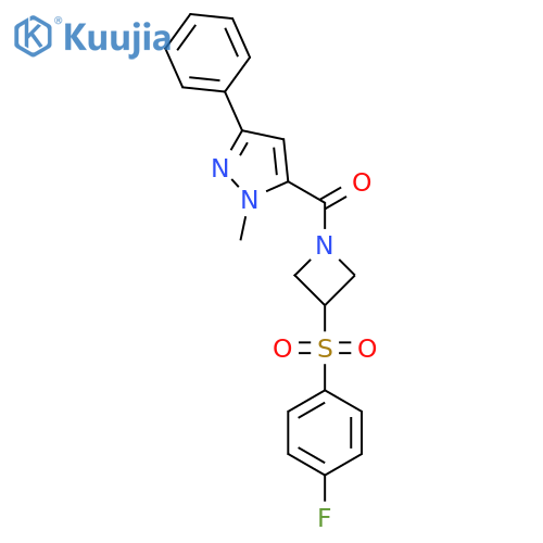5-[3-(4-fluorobenzenesulfonyl)azetidine-1-carbonyl]-1-methyl-3-phenyl-1H-pyrazole structure