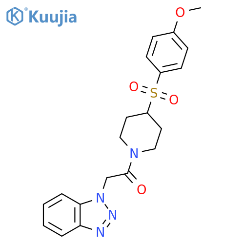2-(1H-1,2,3-benzotriazol-1-yl)-1-4-(4-methoxybenzenesulfonyl)piperidin-1-ylethan-1-one structure