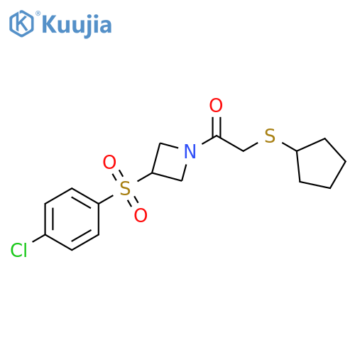 1-[3-(4-chlorobenzenesulfonyl)azetidin-1-yl]-2-(cyclopentylsulfanyl)ethan-1-one structure