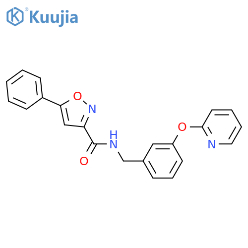 5-phenyl-N-{[3-(pyridin-2-yloxy)phenyl]methyl}-1,2-oxazole-3-carboxamide structure