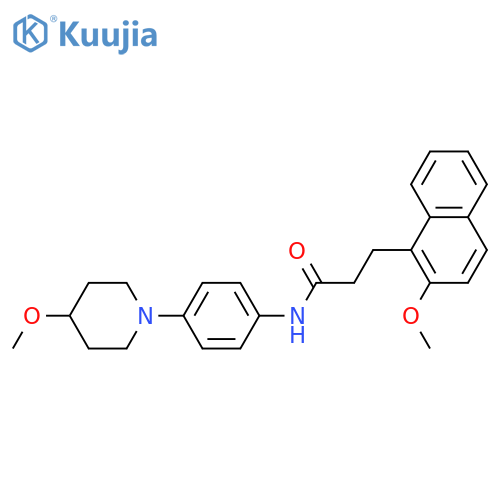 3-(2-methoxynaphthalen-1-yl)-N-4-(4-methoxypiperidin-1-yl)phenylpropanamide structure
