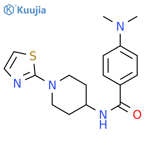 4-(dimethylamino)-N-[1-(1,3-thiazol-2-yl)piperidin-4-yl]benzamide structure