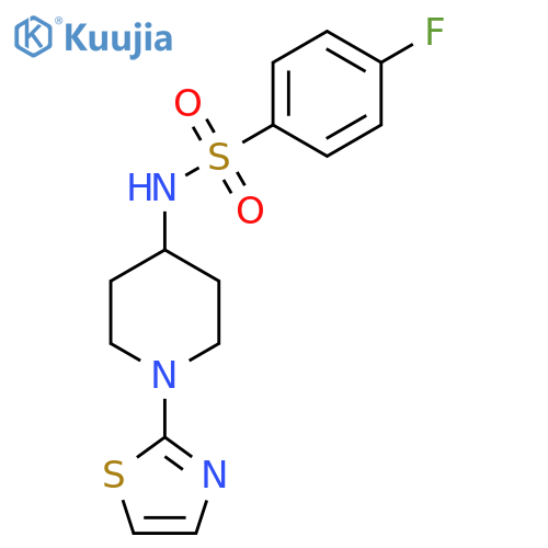 4-fluoro-N-(1-(thiazol-2-yl)piperidin-4-yl)benzenesulfonamide structure