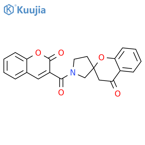 1'-(2-oxo-2H-chromene-3-carbonyl)-3,4-dihydrospiro1-benzopyran-2,3'-pyrrolidine-4-one structure