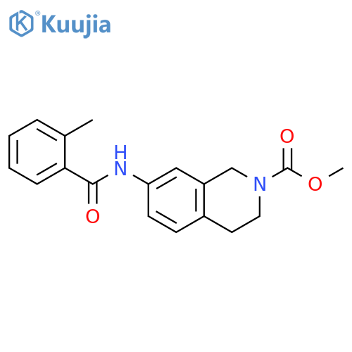 methyl 7-(2-methylbenzamido)-1,2,3,4-tetrahydroisoquinoline-2-carboxylate structure