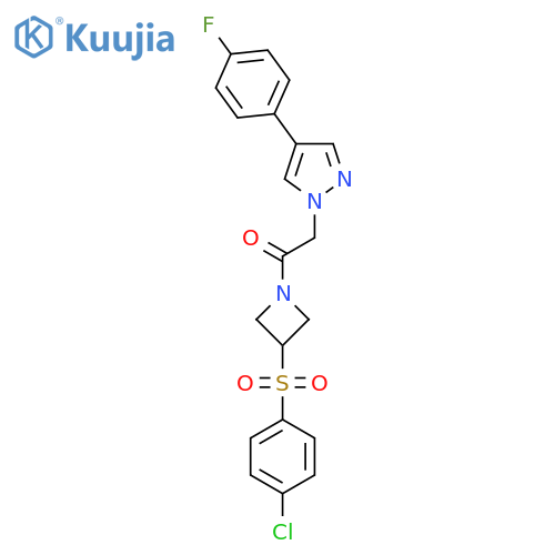 1-3-(4-chlorobenzenesulfonyl)azetidin-1-yl-2-4-(4-fluorophenyl)-1H-pyrazol-1-ylethan-1-one structure