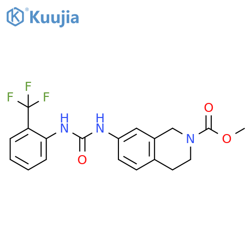 methyl 7-({2-(trifluoromethyl)phenylcarbamoyl}amino)-1,2,3,4-tetrahydroisoquinoline-2-carboxylate structure