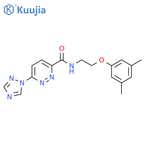 N-2-(3,5-dimethylphenoxy)ethyl-6-(1H-1,2,4-triazol-1-yl)pyridazine-3-carboxamide structure
