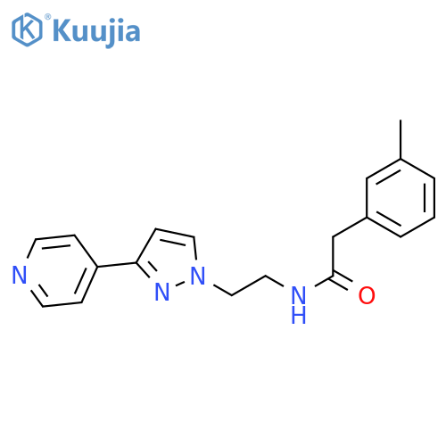 2-(3-methylphenyl)-N-{2-3-(pyridin-4-yl)-1H-pyrazol-1-ylethyl}acetamide structure