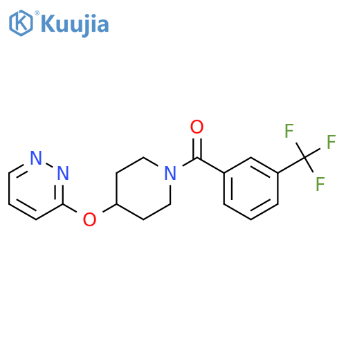 3-({1-[3-(trifluoromethyl)benzoyl]piperidin-4-yl}oxy)pyridazine structure