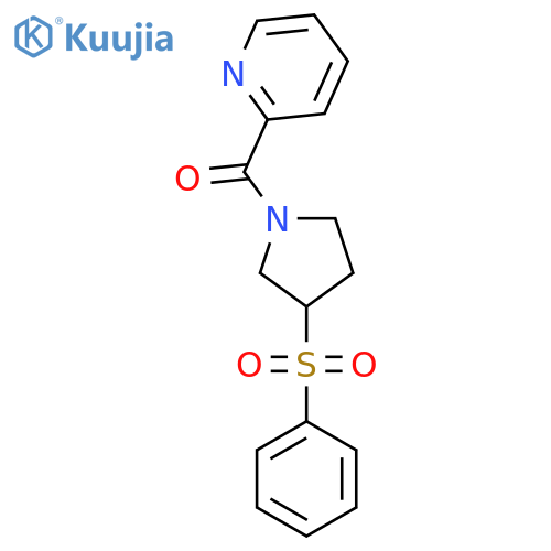 2-3-(benzenesulfonyl)pyrrolidine-1-carbonylpyridine structure