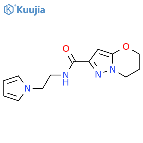 N-2-(1H-pyrrol-1-yl)ethyl-5H,6H,7H-pyrazolo3,2-b1,3oxazine-2-carboxamide structure