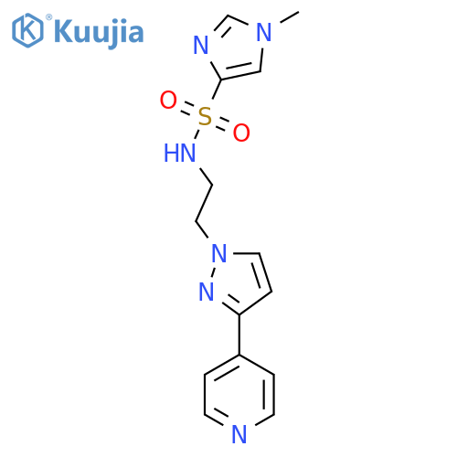 1-methyl-N-{2-3-(pyridin-4-yl)-1H-pyrazol-1-ylethyl}-1H-imidazole-4-sulfonamide structure