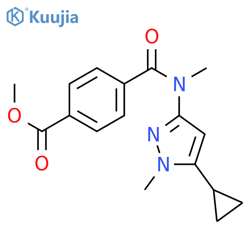 methyl 4-{[(5-cyclopropyl-1-methyl-1H-pyrazol-3-yl)methyl]carbamoyl}benzoate structure