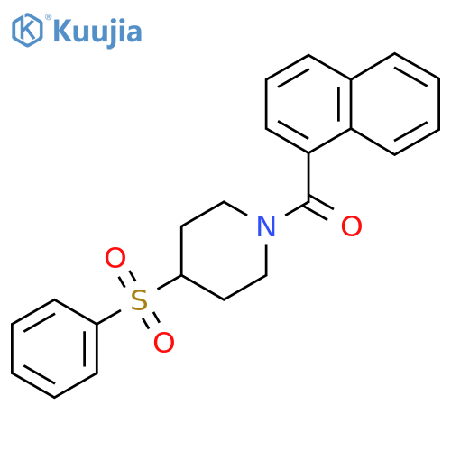 4-(benzenesulfonyl)-1-(naphthalene-1-carbonyl)piperidine structure