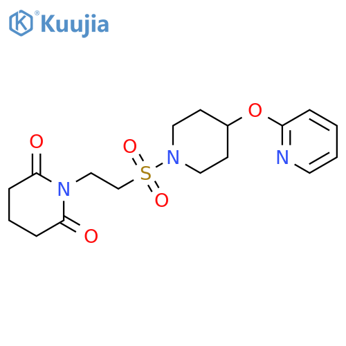 1-(2-{[4-(pyridin-2-yloxy)piperidin-1-yl]sulfonyl}ethyl)piperidine-2,6-dione structure