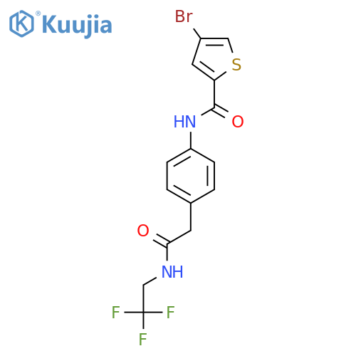 4-bromo-N-(4-{(2,2,2-trifluoroethyl)carbamoylmethyl}phenyl)thiophene-2-carboxamide structure