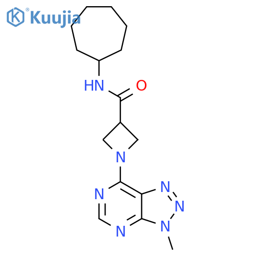 N-cycloheptyl-1-{3-methyl-3H-[1,2,3]triazolo[4,5-d]pyrimidin-7-yl}azetidine-3-carboxamide structure