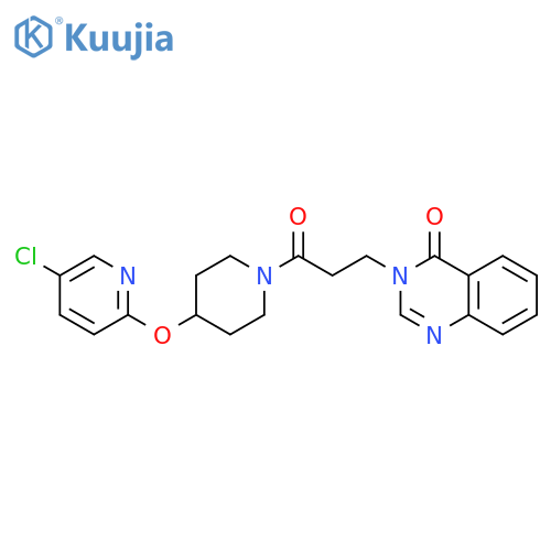 3-(3-{4-[(5-chloropyridin-2-yl)oxy]piperidin-1-yl}-3-oxopropyl)-3,4-dihydroquinazolin-4-one structure