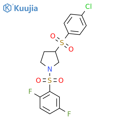 3-(4-chlorobenzenesulfonyl)-1-(2,5-difluorobenzenesulfonyl)pyrrolidine structure