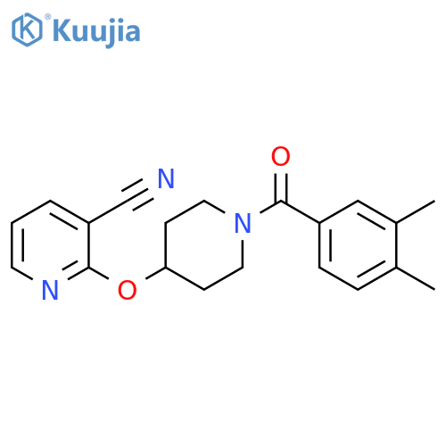 2-{[1-(3,4-dimethylbenzoyl)piperidin-4-yl]oxy}pyridine-3-carbonitrile structure