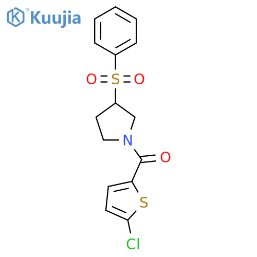 3-(benzenesulfonyl)-1-(5-chlorothiophene-2-carbonyl)pyrrolidine structure