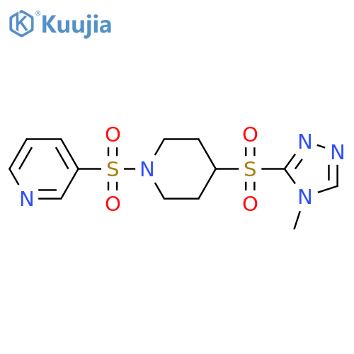 3-({4-(4-methyl-4H-1,2,4-triazol-3-yl)sulfonylpiperidin-1-yl}sulfonyl)pyridine structure