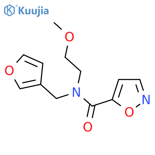 N-(furan-3-yl)methyl-N-(2-methoxyethyl)-1,2-oxazole-5-carboxamide structure