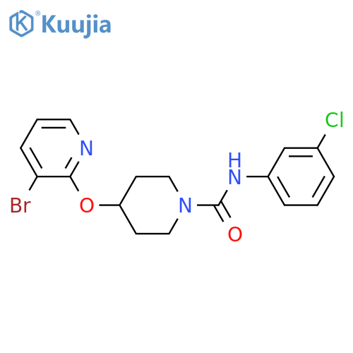 4-[(3-bromopyridin-2-yl)oxy]-N-(3-chlorophenyl)piperidine-1-carboxamide structure