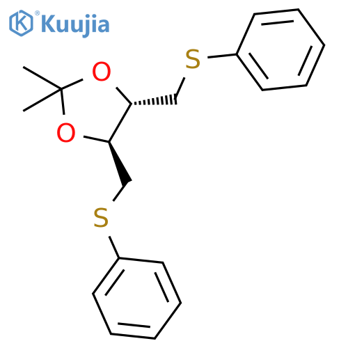 1,3-Dioxolane, 2,2-dimethyl-4,5-bis[(phenylthio)methyl]-, (4S-trans)- structure