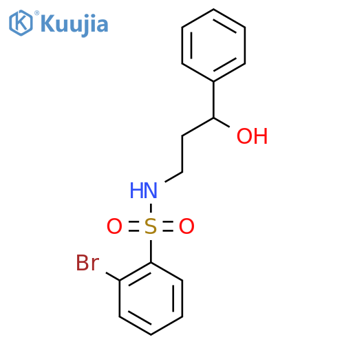 2-bromo-N-(3-hydroxy-3-phenylpropyl)benzene-1-sulfonamide structure