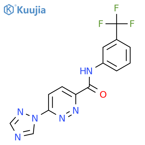 6-(1H-1,2,4-triazol-1-yl)-N-3-(trifluoromethyl)phenylpyridazine-3-carboxamide structure