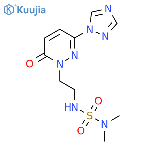 2-{2-(dimethylsulfamoyl)aminoethyl}-6-(1H-1,2,4-triazol-1-yl)-2,3-dihydropyridazin-3-one structure