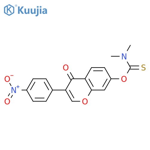 N,N-dimethyl-1-{3-(4-nitrophenyl)-4-oxo-4H-chromen-7-yloxy}methanethioamide structure