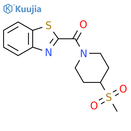 2-(4-methanesulfonylpiperidine-1-carbonyl)-1,3-benzothiazole structure