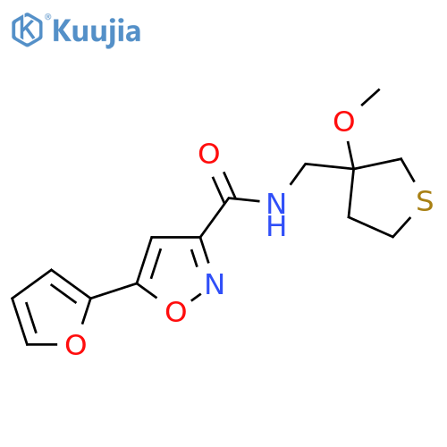 5-(furan-2-yl)-N-(3-methoxythiolan-3-yl)methyl-1,2-oxazole-3-carboxamide structure