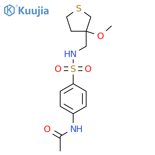 N-(4-{[(3-methoxythiolan-3-yl)methyl]sulfamoyl}phenyl)acetamide structure