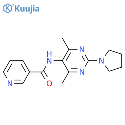 N-4,6-dimethyl-2-(pyrrolidin-1-yl)pyrimidin-5-ylpyridine-3-carboxamide structure